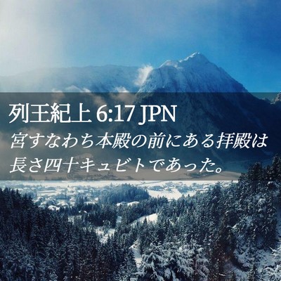 Picture 02 - 列王紀上 6:17 JPN - 宮すなわち本殿の前にある拝殿は長 - Bible Verse Picture