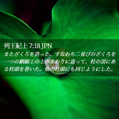 Picture 02 - 列王紀上 7:18 JPN - またざくろを造った。すなわち二並 - Bible Verse Picture