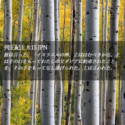 Picture 02 - 列王紀上 8:15 JPN - 彼は言った、「イスラエルの神、主 - Bible Verse Picture
