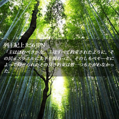 Picture 02 - 列王紀上 8:56 JPN - 「主はほむべきかな。主はすべて約 - Bible Verse Picture