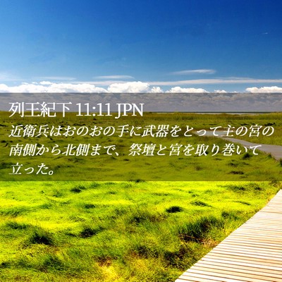 Picture 02 - 列王紀下 11:11 JPN - 近衛兵はおのおの手に武器をとって - Bible Verse Picture