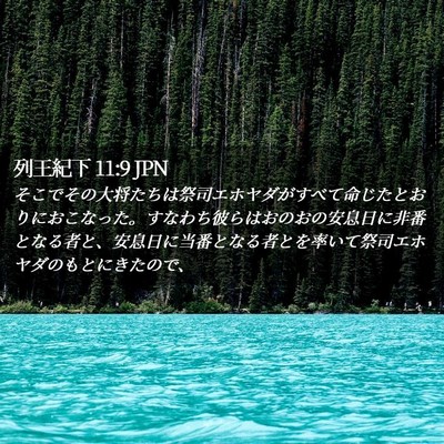 Picture 02 - 列王紀下 11:9 JPN - そこでその大将たちは祭司エホヤダ - Bible Verse Picture