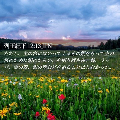 Picture 02 - 列王紀下 12:13 JPN - ただし、主の宮にはいってくるその - Bible Verse Picture