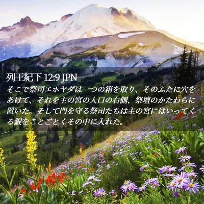 Picture 02 - 列王紀下 12:9 JPN - そこで祭司エホヤダは一つの箱を取 - Bible Verse Picture