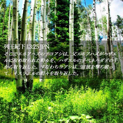 Picture 02 - 列王紀下 13:25 JPN - そこでエホアハズの子ヨアシは、父 - Bible Verse Picture