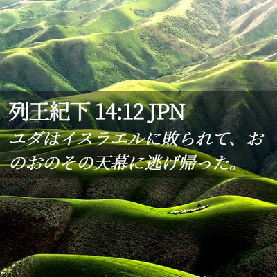 Picture 02 - 列王紀下 14:12 JPN - ユダはイスラエルに敗られて、おの - Bible Verse Picture