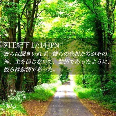 Picture 02 - 列王紀下 17:14 JPN - 彼らは聞きいれず、彼らの先祖たち - Bible Verse Picture