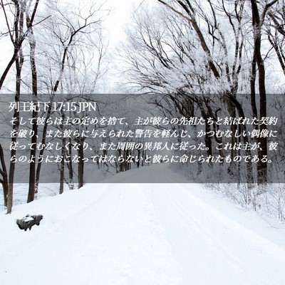 Picture 02 - 列王紀下 17:15 JPN - そして彼らは主の定めを捨て、主が - Bible Verse Picture