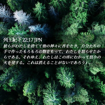 Picture 02 - 列王紀下 22:17 JPN - 彼らがわたしを捨てて他の神々に香 - Bible Verse Picture