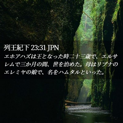 Picture 02 - 列王紀下 23:31 JPN - エホアハズは王となった時二十三歳 - Bible Verse Picture