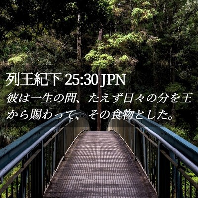 Picture 02 - 列王紀下 25:30 JPN - 彼は一生の間、たえず日々の分を王 - Bible Verse Picture