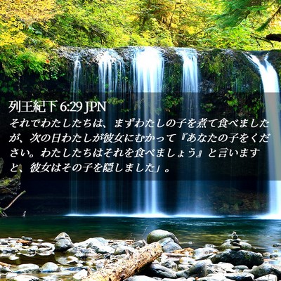 Picture 02 - 列王紀下 6:29 JPN - それでわたしたちは、まずわたしの - Bible Verse Picture