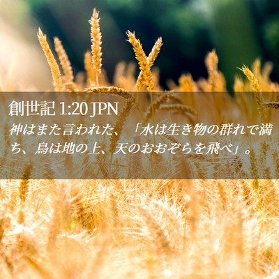 Picture 02 - 創世記 1:20 JPN - 神はまた言われた、「水は生き物の - Bible Verse Picture