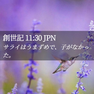 Picture 02 - 創世記 11:30 JPN - サライはうまずめで、子がなかった - Bible Verse Picture
