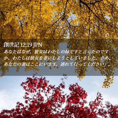 Picture 02 - 創世記 12:19 JPN - あなたはなぜ、彼女はわたしの妹で - Bible Verse Picture