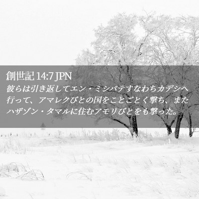 Picture 02 - 創世記 14:7 JPN - 彼らは引き返してエン・ミシパテす - Bible Verse Picture