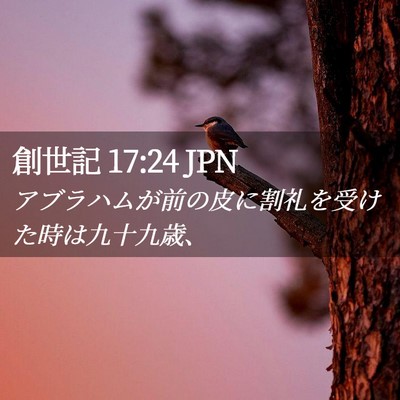 Picture 02 - 創世記 17:24 JPN - アブラハムが前の皮に割礼を受けた - Bible Verse Picture