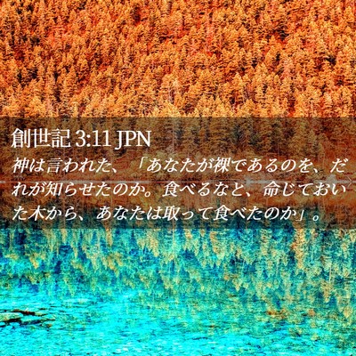 Picture 02 - 創世記 3:11 JPN - 神は言われた、「あなたが裸である - Bible Verse Picture