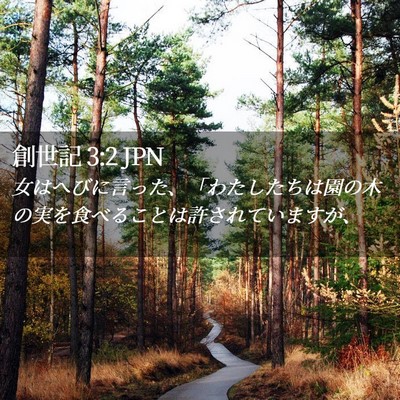 Picture 02 - 創世記 3:2 JPN - 女はへびに言った、「わたしたちは - Bible Verse Picture