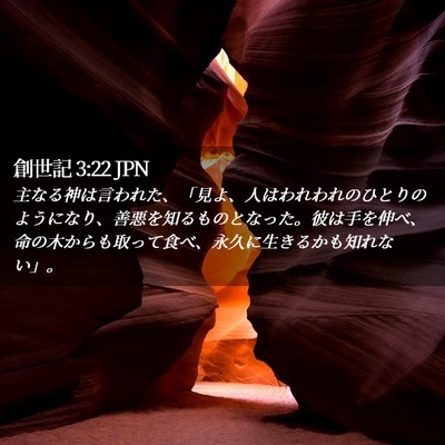 Picture 02 - 創世記 3:22 JPN - 主なる神は言われた、「見よ、人は - Bible Verse Picture
