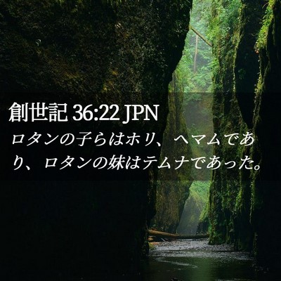 Picture 02 - 創世記 36:22 JPN - ロタンの子らはホリ、ヘマムであり - Bible Verse Picture