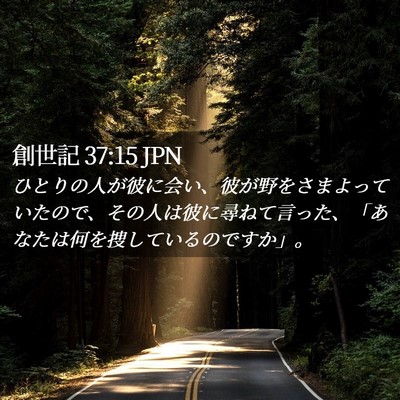 Picture 02 - 創世記 37:15 JPN - ひとりの人が彼に会い、彼が野をさ - Bible Verse Picture