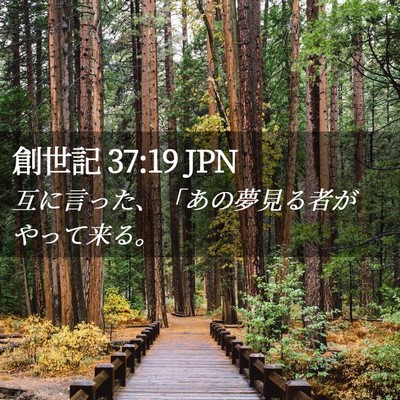 Picture 02 - 創世記 37:19 JPN - 互に言った、「あの夢見る者がやっ - Bible Verse Picture