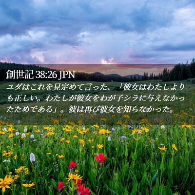 Picture 02 - 創世記 38:26 JPN - ユダはこれを見定めて言った、「彼 - Bible Verse Picture