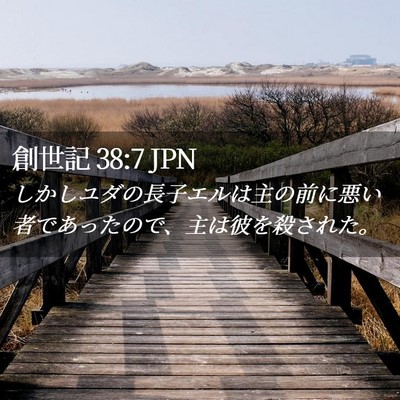 Picture 02 - 創世記 38:7 JPN - しかしユダの長子エルは主の前に悪 - Bible Verse Picture