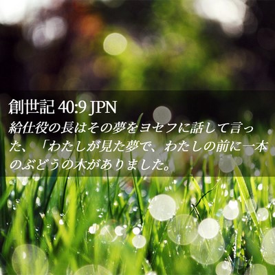Picture 02 - 創世記 40:9 JPN - 給仕役の長はその夢をヨセフに話し - Bible Verse Picture