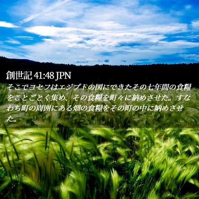 Picture 02 - 創世記 41:48 JPN - そこでヨセフはエジプトの国にでき - Bible Verse Picture