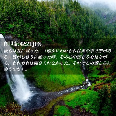 Picture 02 - 創世記 42:21 JPN - 彼らは互に言った、「確かにわれわ - Bible Verse Picture