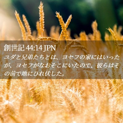 Picture 02 - 創世記 44:14 JPN - ユダと兄弟たちとは、ヨセフの家に - Bible Verse Picture