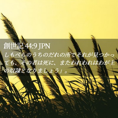 Picture 02 - 創世記 44:9 JPN - しもべらのうちのだれの所でそれが - Bible Verse Picture