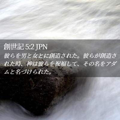 Picture 02 - 創世記 5:2 JPN - 彼らを男と女とに創造された。彼ら - Bible Verse Picture