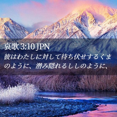 Picture 02 - 哀歌 3:10 JPN - 彼はわたしに対して待ち伏せするく - Bible Verse Picture