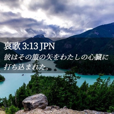 Picture 02 - 哀歌 3:13 JPN - 彼はその箙の矢をわたしの心臓に打 - Bible Verse Picture