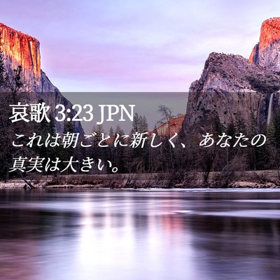 Picture 02 - 哀歌 3:23 JPN - これは朝ごとに新しく、あなたの真 - Bible Verse Picture