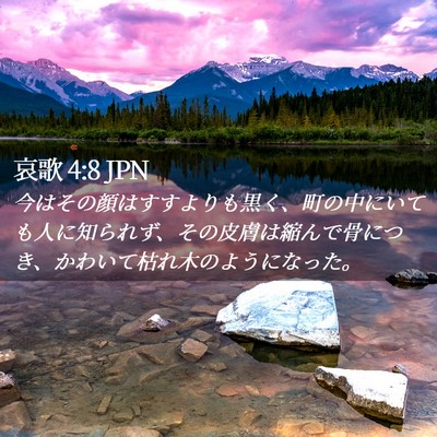 Picture 02 - 哀歌 4:8 JPN - 今はその顔はすすよりも黒く、町の - Bible Verse Picture
