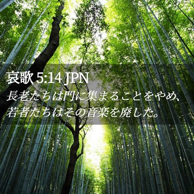 Picture 02 - 哀歌 5:14 JPN - 長老たちは門に集まることをやめ、 - Bible Verse Picture