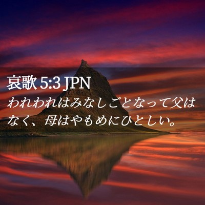 Picture 02 - 哀歌 5:3 JPN - われわれはみなしごとなって父はな - Bible Verse Picture