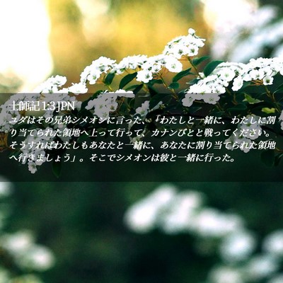 Picture 02 - 士師記 1:3 JPN - ユダはその兄弟シメオンに言った、 - Bible Verse Picture