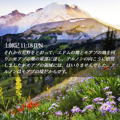 Picture 02 - 士師記 11:18 JPN - それから荒野をとおって、エドムの - Bible Verse Picture