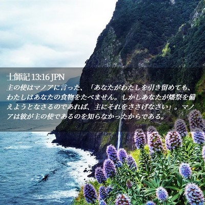 Picture 02 - 士師記 13:16 JPN - 主の使はマノアに言った、「あなた - Bible Verse Picture