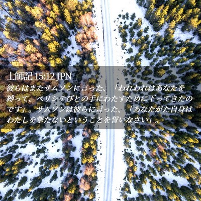 Picture 02 - 士師記 15:12 JPN - 彼らはまたサムソンに言った、「わ - Bible Verse Picture