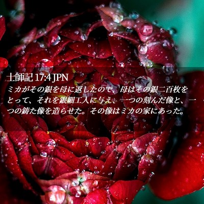 Picture 02 - 士師記 17:4 JPN - ミカがその銀を母に返したので、母 - Bible Verse Picture