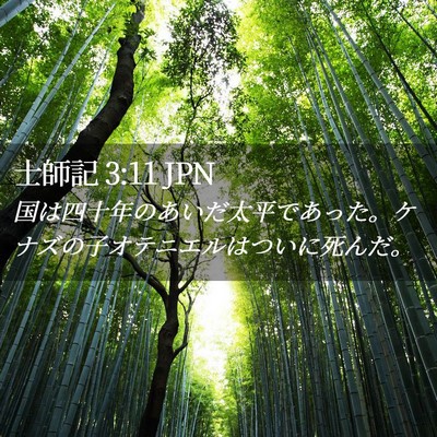 Picture 02 - 士師記 3:11 JPN - 国は四十年のあいだ太平であった。 - Bible Verse Picture