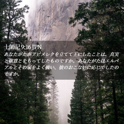 Picture 02 - 士師記 9:16 JPN - あなたがたがアビメレクを立てて王 - Bible Verse Picture