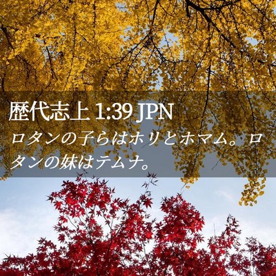 Picture 02 - 歴代志上 1:39 JPN - ロタンの子らはホリとホマム。ロタ - Bible Verse Picture