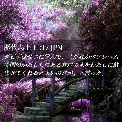 Picture 02 - 歴代志上 11:17 JPN - ダビデはせつに望んで、「だれかベ - Bible Verse Picture